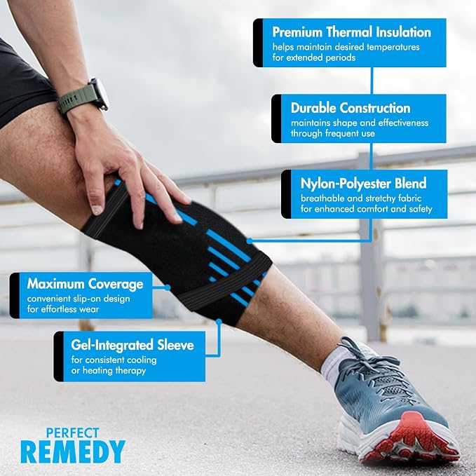 Freeze Sleeve - Hot & Cold Arm Ice Pack Wrap Compression - Tennis Elbow Cold Pack Compression for Support in Injuries - Ice Sleeve for Knee, Elbow (Small-Medium)