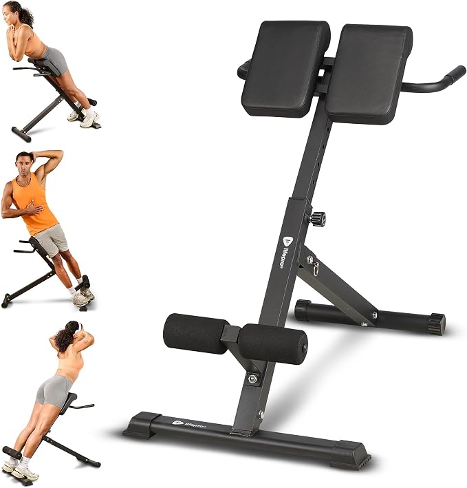 Lifepro SculptTrainer Roman Chair – 20+ Exercises, Foldable, 330 lb Cap | Hyperextension, hip thrusts, sit-ups & back extensions, 10 height positions, padded seat + dual rollers, alloy steel