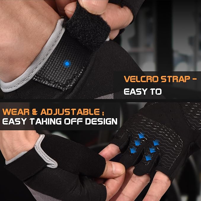 sunnex Workout Gloves for Women - Breathable Weight Lifting Gloves with Non-Slip Silicone Padding, Fingerless Gym Gloves for Cycling, Rowing, Pull Ups & Training (4 Sizes)
