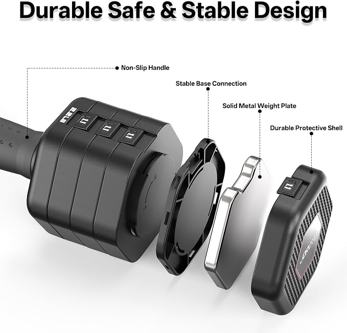 JOROTO 5-in-1 Adjustable Dumbbell Set, 8LB/11LB Pair Adjustable Weights for Women at Home, 1s-Adjust Dual Locking Stable Hand Weights with TPE Soft Handle, Home Gym, Rehab, Pilates, Yoga, Strength Training