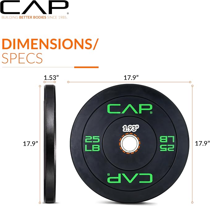 CAP Barbell Rubber Olympic Bumper Plate | Multiple Options/Colors