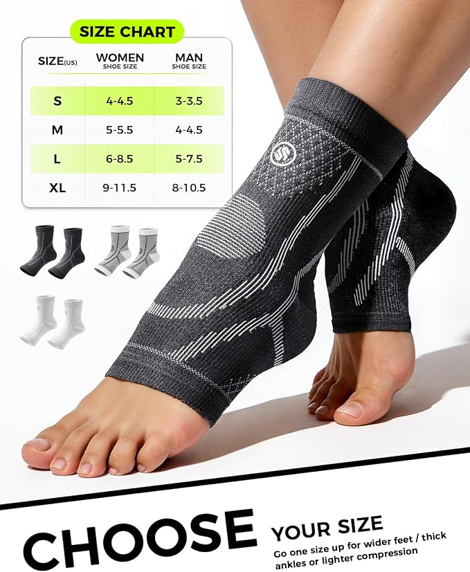 3 Pairs Ankle Compression Sleeve for Achilles Plantar Fasciitis Socks, [Upgraded Ultra Breathable] Neuropathy Socks Ankle Brace for Women & Men, Tendonitis Relief, Heel Pain,Foot Pain and Swelling in Ankle Support