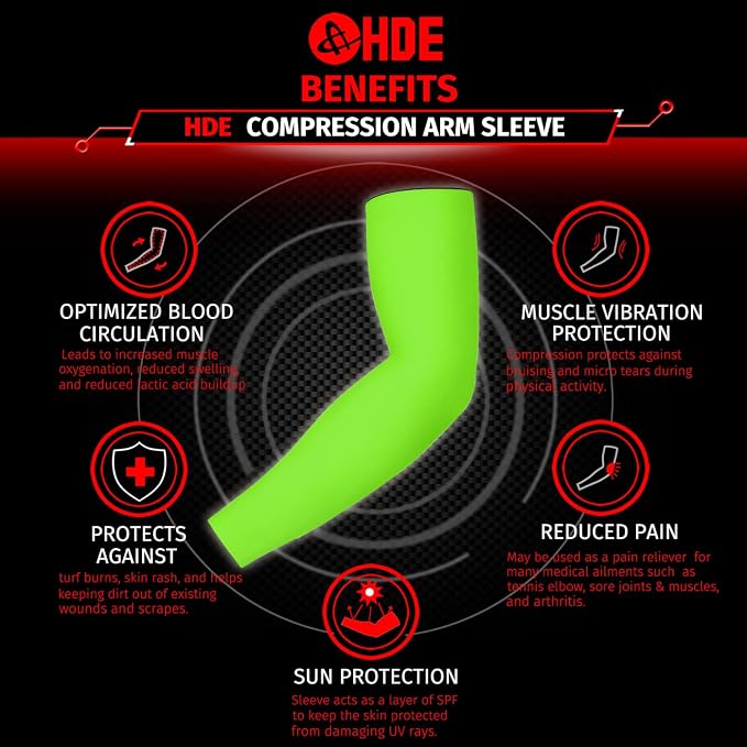 HDE Arm Compression Sleeves for Kids Basketball Shooting Sleeve Youth Sports Cooling Sun Protection Football Baseball 1 Pair