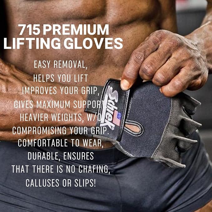 Schiek Sports 715 Premium Gel Lifting Gloves - Exercise Equipment Gloves
