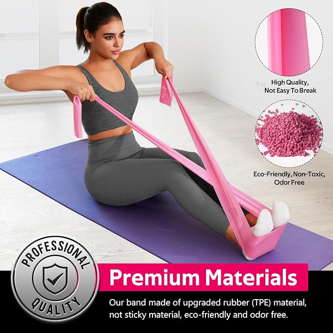 WALITO Resistance Bands for Working Out, Exercise Bands for Women and Men, Workout Bands for Physical Therapy, Stretch, Recovery, Pilates, Rehab, Strength Training and Home Gym