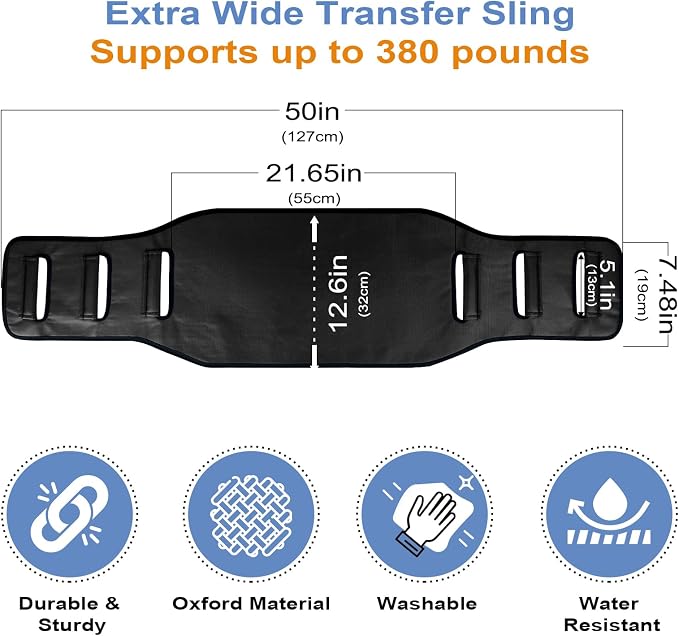 Transfer Belt Transfer Sling Padded Gait Belts with Seniors Patient Lift | Heavy Duty Gait Belt,Mobility Standing and Lifting Aid for Disabled,Elderly,Injured-Safely Move from Bed and Wheelchair