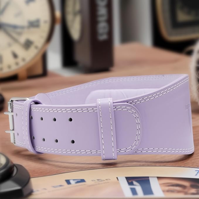 Women's Weight Lifting Belt 4 Inch Wide, Gym Powerlifting Belt for Women with Padded Lumbar Support, Adjustable Fitness Belt for Deadlift, Squats, Cross Training & Workout