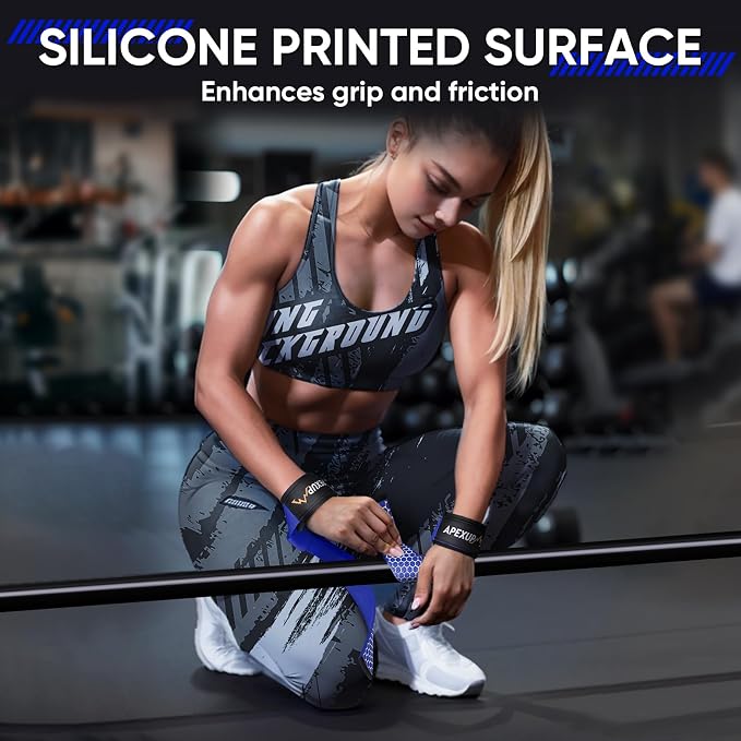 Weight Lifting Straps for Weightlifting, Lifting Wrist Straps Gym, Deadlift Strap, Anti Slip Silicone Weightlifting Strap Men Women Powerlifting, Strength Training