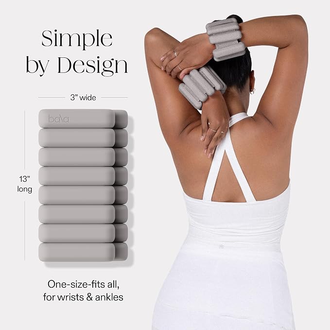 Bala Bangles Wrist & Ankle Weights for Women & Men, Home Gym Equipment | Adjustable Weighted Bands for Arm & Legs Workouts - Pilates, Yoga, Walking, Barre, & Strength Training Exercise