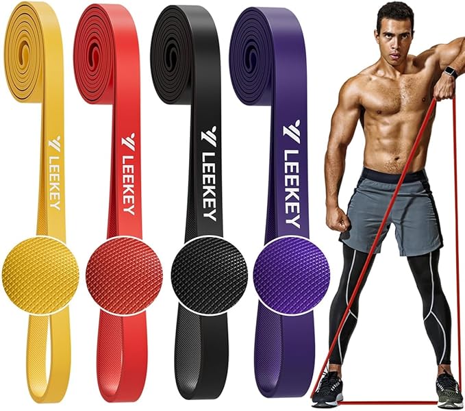 LEEKEY Pull Up Assistance Bands,Muit Levels Resistance Bands for Senior/Adults,Exercise Bands with Door Anchor, Strength Bands for Fitness Training, Physical Therapy,Home Gym Workouts
