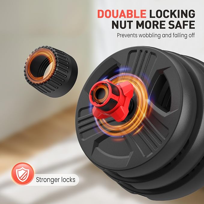 FDS4 Adjustable Dumbbell Set, 20/30/40/60/80 lb Free Weight Set with Connector, 3-in-1 Design for Dumbbell, Barbell, and Weight Plate Training, Home Gym Fitness Equipment for Men and Women