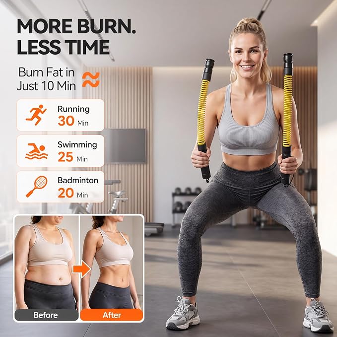 Ropeless Battle Ropes for Home Gym, 3 Adjustable Resistance, Heavy Duty Cordless Battle Ropes for HIIT, Full Body Workout, Men & Women, Yellow
