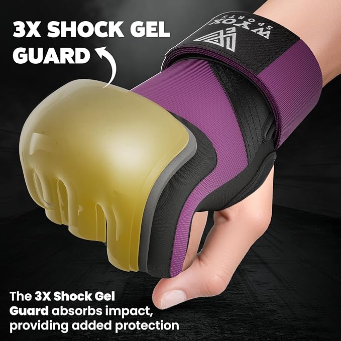 WYOX Neoprene Gel Boxing Hand Wraps Inner Gloves for Men & Women – 80cm/31in Quick Wrist Strap, Padded Knuckle Protection, Fingerless MMA Muay Thai Kickboxing Wraps for Training & Martial Arts