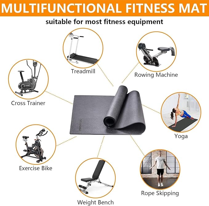 PROIRON Heavy Duty Exercise Equipment Mat, Treadmill Mat - 45"x32", 48"x24", 78"x36" - Floor Protector for Home Gym, Exercise Bike, Weight Bench, Rowing Machine, Cross Trainer
