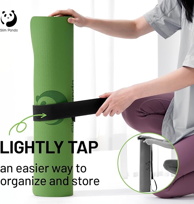 Yoga Mat Strap Slap Band, One Snap Keeps Mats Tightly Rolled, Heavy-Duty Clasp Fits Most Size Mats(24" L X 2" W)