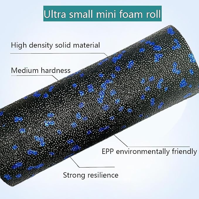 Mini Foam Roller, High Density Massage Tool for Physical Therapy | Extra Small Size 6"L x 2" Round, 3.2-Inch Ball, Deep Tissue Muscle Recovery, Fitness Workout Stretching, Travel