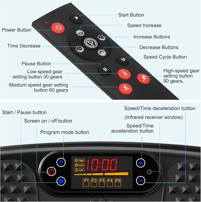 SoftGym Vibration Plate Exercise Machine for Lymphatic Drainage & Fitness | Quiet Heavy Duty 450lbs Capacity Platform, 120 Speeds Shake Machine with Resistance Bands for Home Muscle Activation