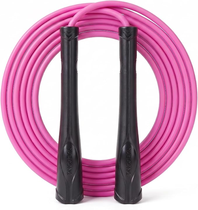 YUEDONG Women's Silent Jump Rope, Adjustable PVC Rope for Apartment Fitness | Whisper-quiet rotation, adjustable tangle-free PVC rope, ergonomic grip, carry pouch, for apartment cardio and home workouts