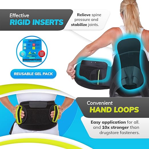 BraceAbility LSO Back Brace for Women and Men - Medical-Grade Lumbar Brace for Herniated Disc, Sciatica, Spinal Stenosis, Spondylolisthesis, Post-Surgery Recovery, Hot and Cold Therapy (L)