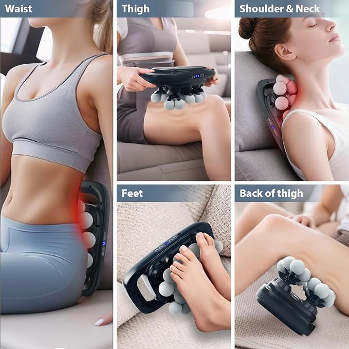 20 Head Portable Massage Gun,3 Modes,30 Levels,Deep Tissue | 20 balls massage deep tissue,30 speed levels,58kg force,25mm depth,USB-C,1800mAh,handhold massager