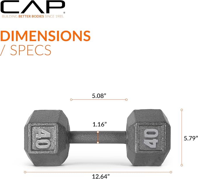 CAP Barbell Cast Iron Hex Dumbbell | Multiple Options