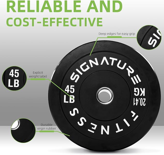 Fitvids 2-Inch Olympic Rubber Weight Plates Pair, Bumper Plates for Strength Training, multiple options