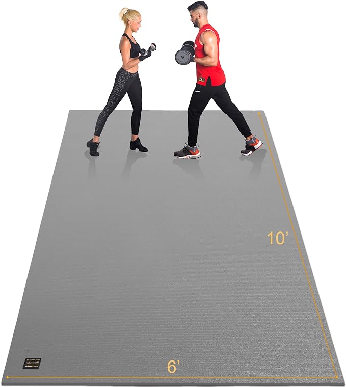 GXMMAT Extra Large Exercise Mat 16'x6'/12'x6'/10'x6'/8'x6'(7mm), Extra Wide Workout Mats for Home Gym Flooring, Non-Slip Thick Durable Cardio Mat for MMA,Plyo,Jump Rope,Weights,Fitness,Shoe-Friendly
