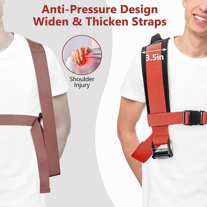 KEDSUM Moving Straps 1 Person-Back Carry, Lifting Straps Moving Free Your Arms, Heavy Duty Strap for Appliance, Thicken Sponge Vest, Upgraded Move Tool for Renters&Movers, Break Strength Over 600LBS
