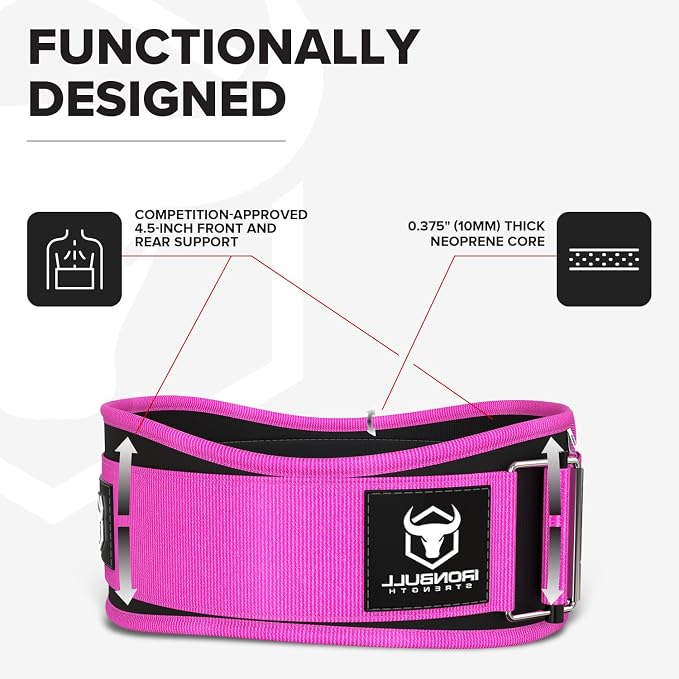 Weight Lifting Belt for Men and Women - Great for Squats, Deadlift, Lunge, Exercises and Training - Best for Olympic, Cross-Training and Bodybuilding Workout