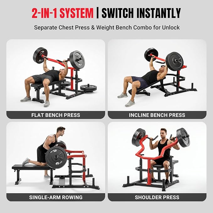 Multi-Function All in 1 Weight Bench Set - Multi-Positions Heavy Duty Weight Lifting Sit Up Bench Workout Benchs Folding Bench Press for Home Gym