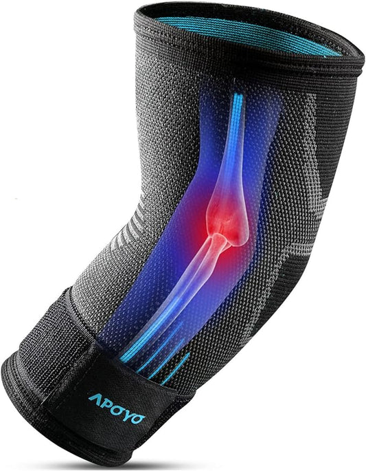 APOYO Tennis Elbow Brace for Women & Men, Workout and Everyday Use (XXL) | Elbow Compression Sleeve for Arthritis, Tendonitis, Tennis Elbow & Golfers Elbow, Reduce Joint Pain During Fitness Activity