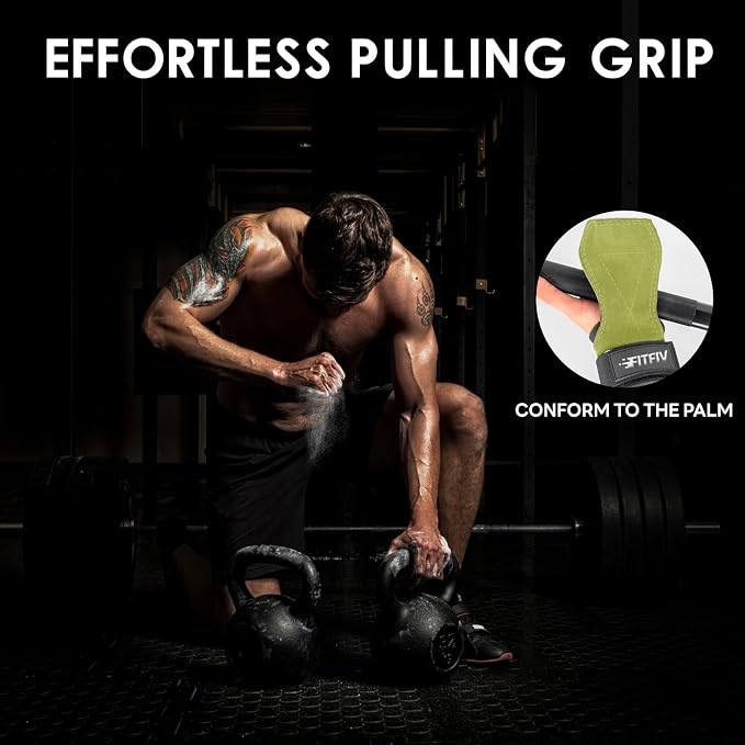 Weight Lifting Wrist Strap, Double Leather Weightlifting Wrist Straps for Gym Strength Training, Neoprene Padded Wrist Wraps - for Men & Women (Pair)