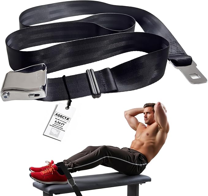 Nordic Hamstring Curl Strap, 6.5FT / 5.6FT Gym Seatbelt and Exercise Straps for Hamstring Stretch Strap & Mobilization Belt,Home Gym Women Men, Lifting Seatbelt Gym
