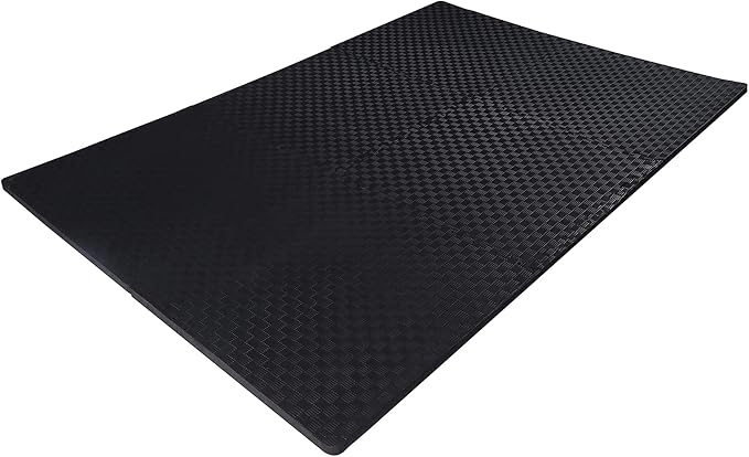 BalanceFrom Puzzle Exercise Mat 1/2" Thick, EVA Interlocking Foam Floor Tiles for Home Gym, Mat for Home Workout Equipment, Floor Padding for Kids, Black, 24 in x 24 in x 1/2 in, 48 Sq Ft - 12 Tiles | Tiles for Home Gym, Mat for Home Workout Equipment,...