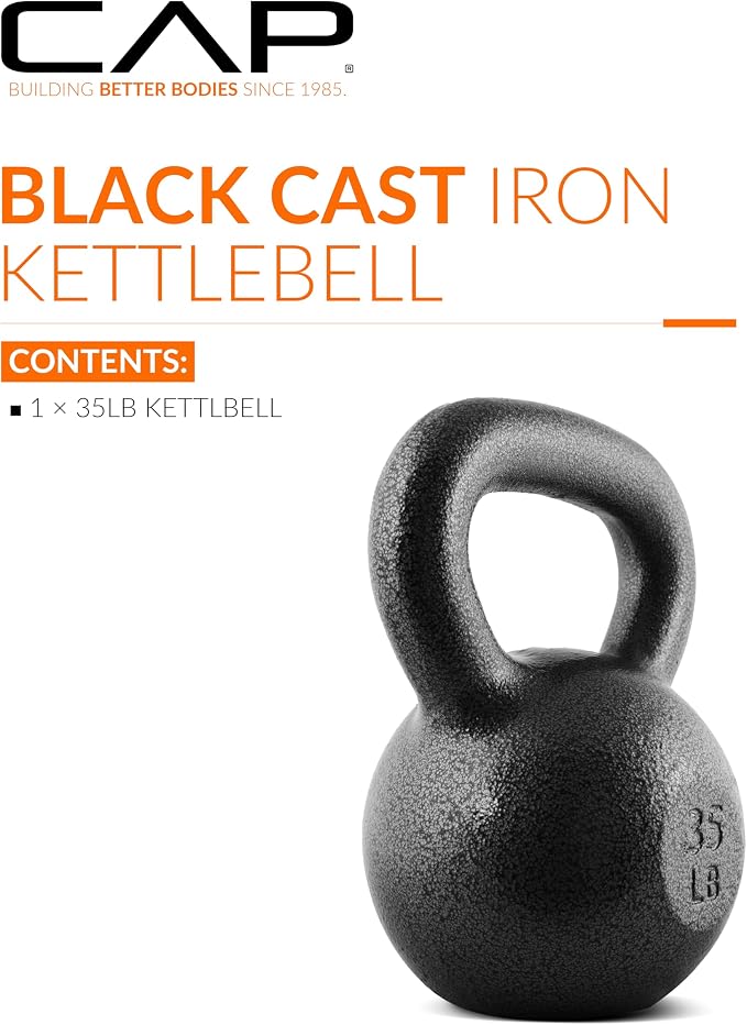 CAP Barbell Cast Iron Kettlebell - Singles and Sets, Multiple Weight Choices
