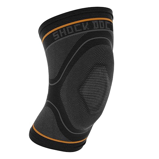 Shock Doctor Knee Compression Sleeve Support - Pain Relief for Arthritis, Tendonitis, Patella Alignment Injuries, Walking, Running, Gym - Men & Women, 1 Sleeve