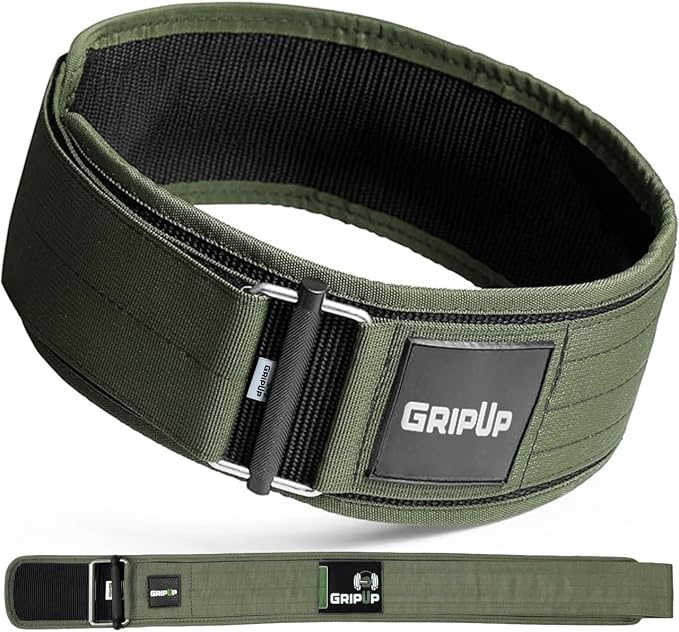 Self-Locking Weight lifting Belt AUTO LOCK 4 Inch Gym Belt Adjustable Buckle For Fitness Powerlifting Bodybuilding Weightlifting Deadlift Olympic Cross Training Back Support Men & Women