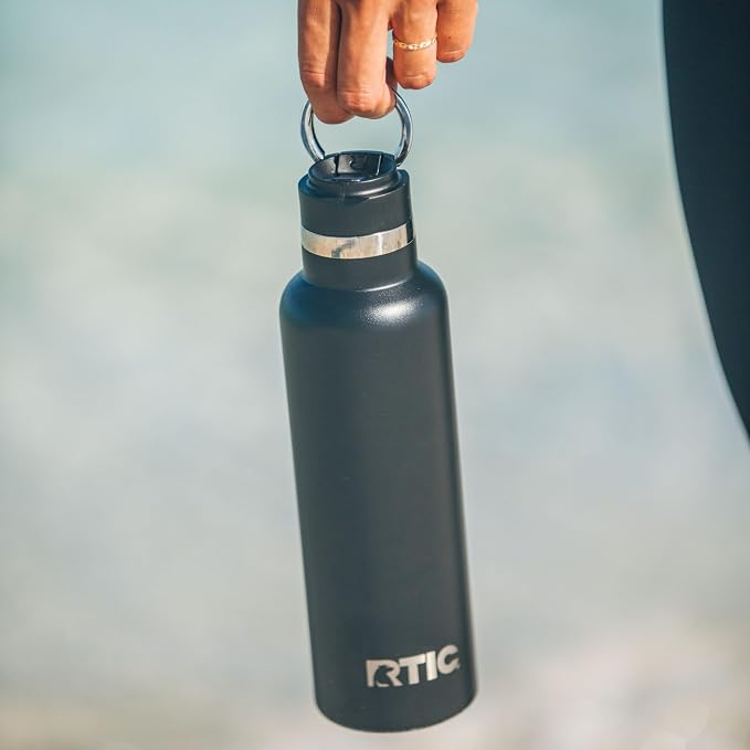 RTIC 20oz Journey Water Bottle Ceramic Lined Metal Stainless Steel Vacuum Insulated, BPA Free, Reusable, for Water, Hot and Cold Drinks, Travel, Sports, Camping, Sunlight Gingham