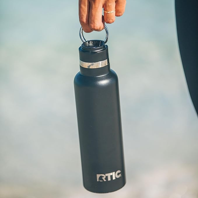 RTIC 20oz Journey Water Bottle Ceramic Lined Metal Stainless Steel Vacuum Insulated, BPA Free, Reusable, for Water, Hot and Cold Drinks, Travel, Sports, Camping, Fireworks