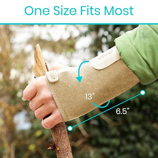 Vive Wrist Brace - Carpal Tunnel Hand Compression Support Wrap for Men | Women, Tendinitis, Bowling, Sports Injuries Pain Relief - Removable Splint - Universal Ergonomic Fit (Beige, Left)