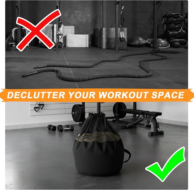 J Bryant Extra Large Battle Rope Storage Bag – Heavy-Duty Carry Sack for Training Ropes, Jump Ropes & Gym Accessories
