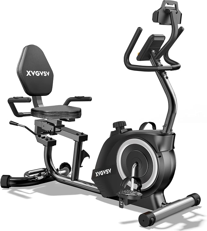 Recumbent Exercise Bike for Home, Recumbent Stationary Bikes for Seniors | Quiet Recumbent Bikes for Seniors & Adults, 16-Level Resistance, Adjustable Seat, Supports 400LB, Pulse Sensors & LCD Display