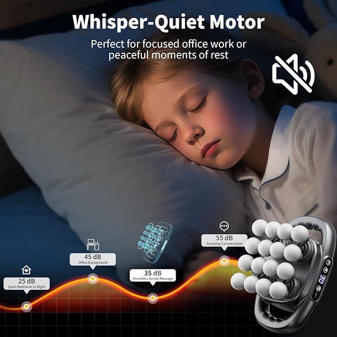 Mini Massage Gun, 2026 Upgrade Portable Deep Tissue Massager with 16 Heads & 3 Modes, 30 Intensity Levels, Ultra-Quiet for Neck, Back, Legs Pain Relief, Ideal for Women, Travel, Home & Office Use