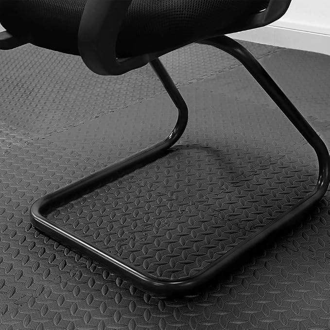 Walsai Exercise Mats Puzzle Foam Mats Gym Flooring Mat Cover 20 SQ.FT Interlocking Foam Mats with EVA Foam Floor Tiles for Home Gym Equipment Workouts (20pcs Black Exercise Mats)