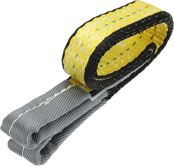 PATIKIL Lift Strap 1" x2', 2-Ply Polyester Tie Down Web Straps 3100lbs Capacity for Lifting Moving Rigging Hoisting, Yellow