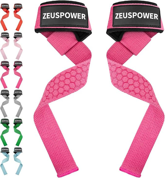 Lifting Straps Wrist Straps for Weightlifting Gym Straps Weight Lifting Deadlift Workout Women Men Dumbbell Straps for Hand RDL Strap Exercise Straps Dead Lift Cotton Neoprene Padded Zeus Power