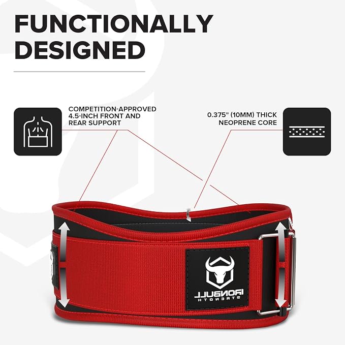 Weight Lifting Belt for Men and Women - Great for Squats, Deadlift, Lunge, Exercises and Training - Best for Olympic, Cross-Training and Bodybuilding Workout