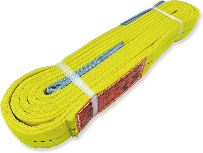 2-Ply Lifting Sling Straps 2”x 15ft - 6200lbs Vertical Capacity Heavy Duty Flat Eye Lift Sling, for Rigging Moving Towing Hoisting -1Pack - Kodiak Straps