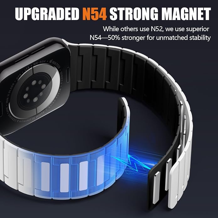 SNBLK Magnetic Watchband Compatible with Apple Watch for Men 44mm 45mm 46mm 49mm 42mm 41mm 40mm 38mm Women, Silicone Sport Strong Magnet Strap for iWatch Series 11 Ultra 3 Ultra 2 Se 10 9 8 7 6 5 4 1