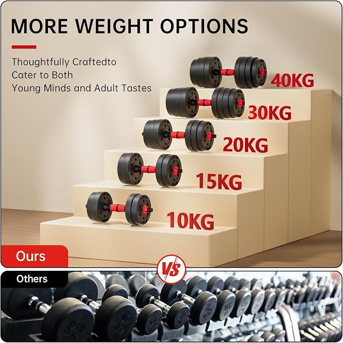Adjustable-Dumbbells-Sets,Free Weights-Dumbbells Set of 2 Convertible To Barbell A Pair of Lightweight for Home Gym,Women and Men Equipment